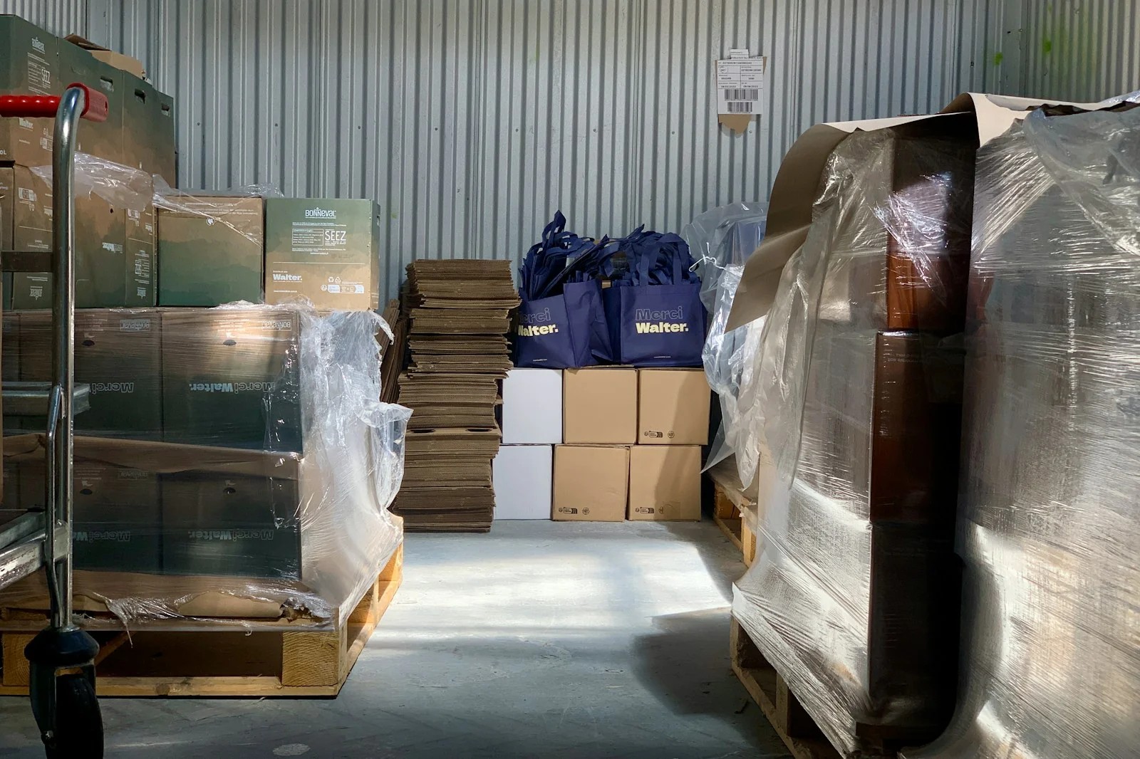 Warehouse staff performing barcode inventory tracking